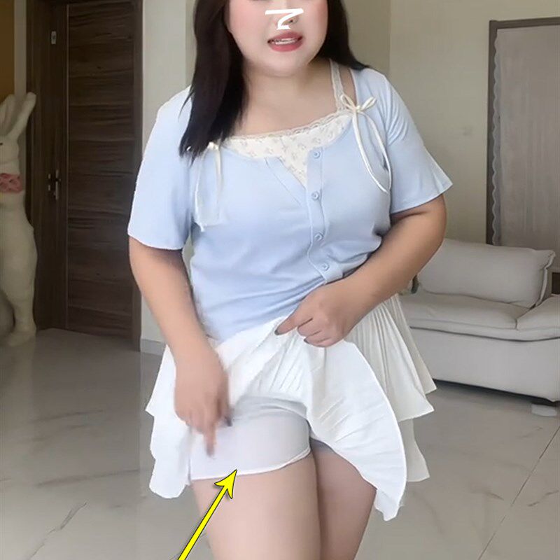 白色蛋糕裙半身裙女夏大码梨形高腰a字蓬蓬短裙胖mm显瘦遮肚裙子