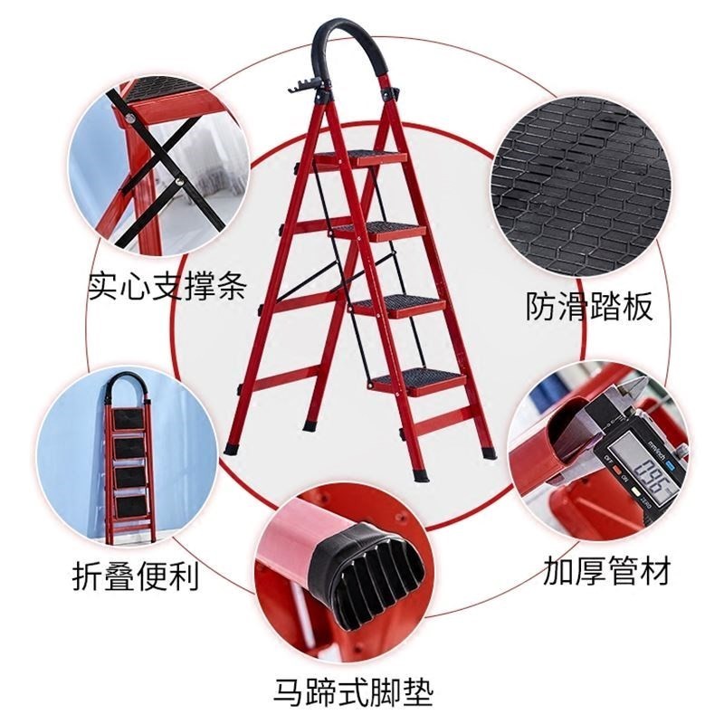 组合木工人字梯走梯装修不绣钢扶手便携家用长方形踏步垫阁楼铁艺