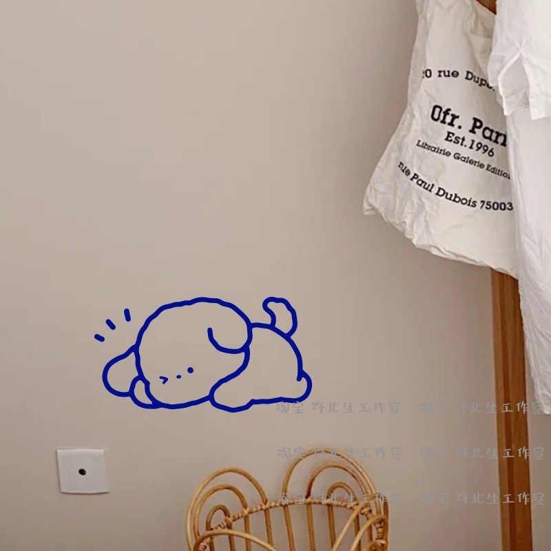 灵光乍现想点子的狗狗贴纸 创意图案 可贴玻璃移门窗白墙壁防撞贴,家居饰品,软装墙贴,淘宝优惠券,粉丝福利购,淘宝优惠卷