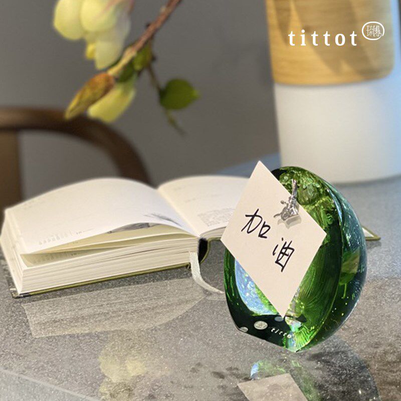 tittot琉园创意中式桌面琉璃招财白菜摆件 结伴 领导朋友老师礼物