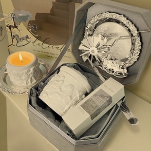 帕特农神庙香薰蜡烛马灯蜡烛钩护手霜创意礼盒套装结订婚生日礼物