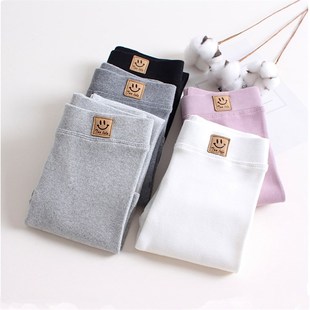 男童女童裤子春装黑色打底裤秋冬外穿纯棉秋裤宝宝加薄绒休闲长裤