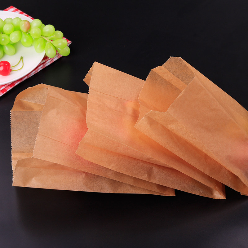 一次性防油纸袋 小吃炸鸡打包袋鸡排袋子 薯条袋手抓饼袋子100只