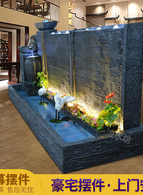 欧式水幕墙假山流水喷泉别墅庭院水景屏风公司装饰景观家居摆件