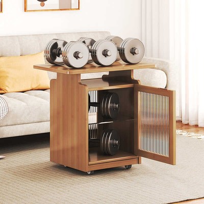 沙发边几茶几可移动角几推车茶台边柜带轮多功能餐桌两用鱼缸架子