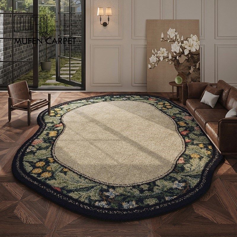 高级感复古客厅地毯卧室床边毯不规则异形沙发茶几高档仿羊绒地垫,居家布艺,地毯,淘宝优惠券,粉丝福利购,淘宝优惠卷