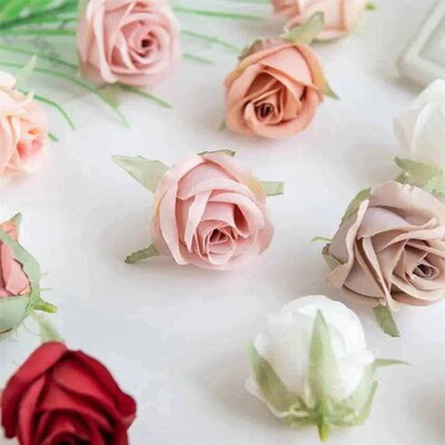10pcs Rose Head Silk Artificial Flowers For Home Wedding Arc