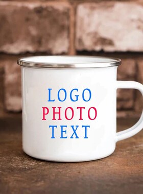 Custom Inage Enamel Coffee Mugs Family Photos Design Mug Cre