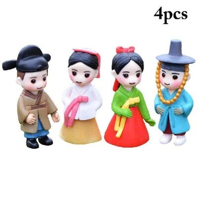 4pcs/set Miniature Statue Cute Ancient Couples Garden