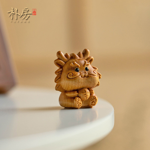 崖柏木雕十二生肖汽车摆件鼠牛虎兔龙蛇马猴鸡狗猪家居治愈系摆件