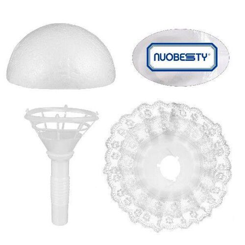 15cm Foam Hemisphere Lace Trim Bridal Bouquet Holder for