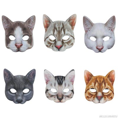 Unisex Cute Half Face Cat Mask Role Play Costume Prop Animal