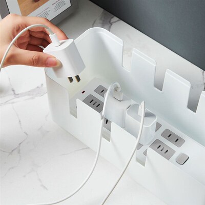 Wire storage box, cable management box, power strip box