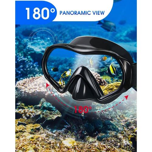 Swimming Goggles & Snorkeling Mask - Tempered Glass, Anti-Fo
