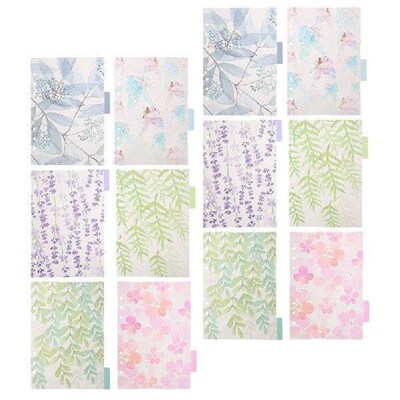 12 Pcs Folder Dividers Binder Pp Transparent 6-hole