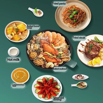 1.5L Capacity Mini Home Cooking Pot Multifunctional Rice Coo
