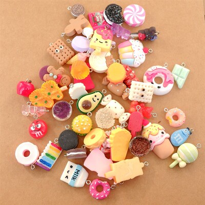 20/30/60/100Pcs/lot By Random Cake Candy Food Charms For Jew
