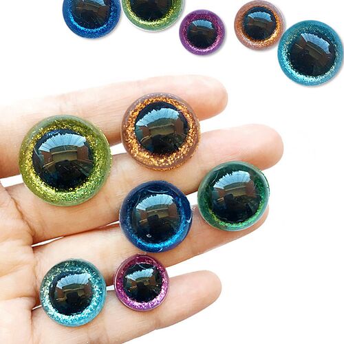 20pcs 3D Glitter Plush Plastic Safety Eyes For Toy Amigurumi