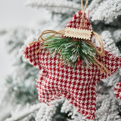 15cm fabric plush pendant Christmas decoration pentagram Chr