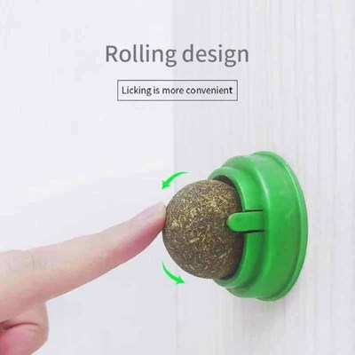 Natural Catnip Cat Wall Stick-on Ball Toy Scratchers Treats