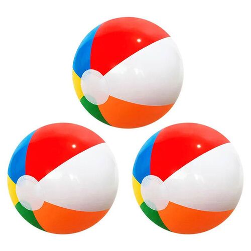 3 Pcs Inflatable Beach Ball Colorful Balloons Swimming Pool