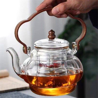 900ML Steaming and Boiling Dual-purpose Glass Teapot With