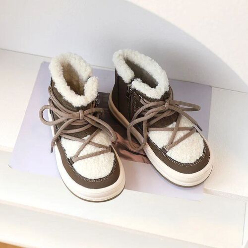 2024 New Autumn/Winter Children Boots For Boys Warm Plush Ru