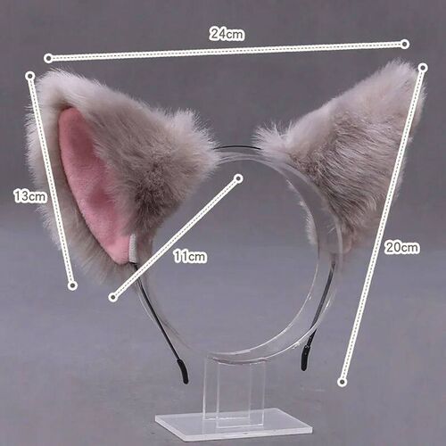 Fashion Girl Cute Cat Fox Ear Long Fur Plush Hair Hoop