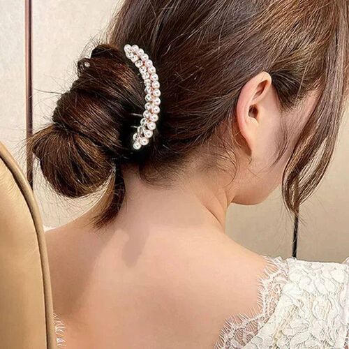 Elegant Zircon Hair Combs Women Luxury Pearl Crystal Hairpin