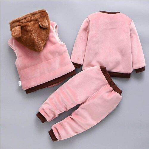 Autumn Winter Children Clothing Set Baby Girls Cartoon Thick
