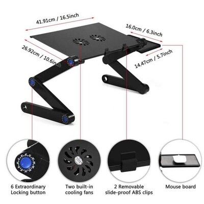 360 Degree Adjustable Foldable Laptop Desk Table Stand Holde