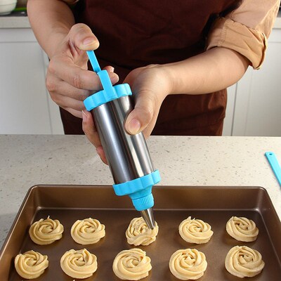 Stainless Steel Cookie Decorating Gun Sets Biscuit Press Mak
