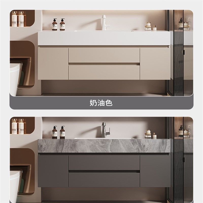 20新款岩板无缝陶瓷一体盆浴室柜卫生间一体式洗手盆洗脸盆,家装主材,浴室柜组合,淘宝优惠券,粉丝福利购,淘宝优惠卷