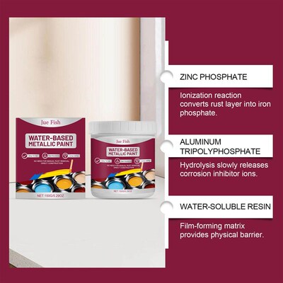 JUEFISH Black Water-Based Metallic Paint Anti-Corrosion Coat