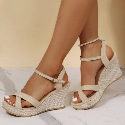 Fashion Wedge Sandals for Women Summer Casual Non-slip Peep