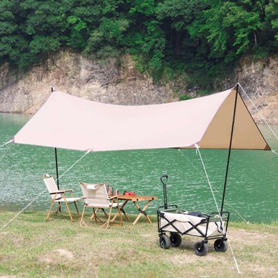 Outdoor Camping Black Glue Canopy Camping Rainproof Oversize
