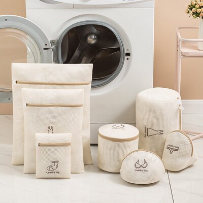 7 Size Washing Bags Mesh Polyester Dirty Laundry Bag Embroid