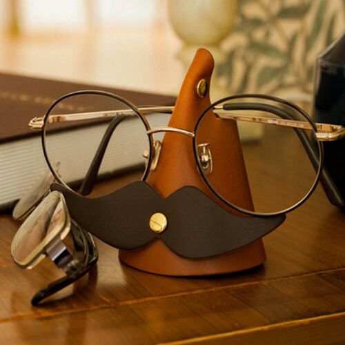Office gift leather eyeglass frame home desktop bearded