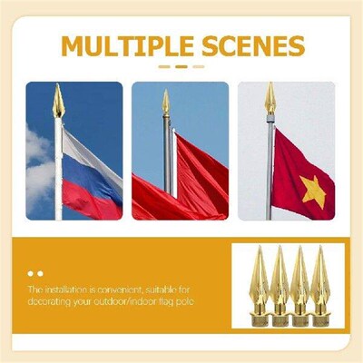 4 Pcs Flagpole Head Beautiful Toppers Attachments for