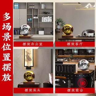 龙图案水晶球摆件白色水晶雕刻定制龙办公桌生肖龙摆设青龙球