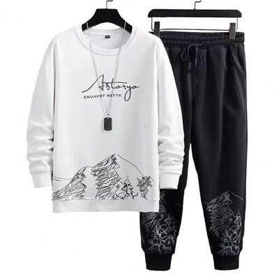 Comfortable Men Track Suit Men's Mountain Print Tracksu