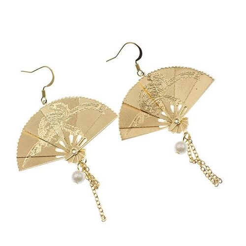 include mail chinese style fan earringJs ancient style super