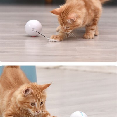 Automatic Smart Cat Toys Ball Interactive Catnip USB Recharg