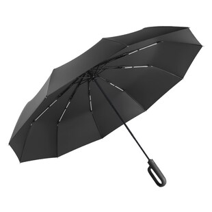 十骨环扣折叠雨伞一甩干双龙骨抗风暴全自动三人大号125cm黑胶布