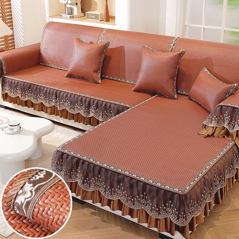 夏季凉席沙发垫欧式冰丝藤席坐垫夏天凉垫子贵妃2025新款沙发套罩,居家布艺,沙发垫,淘宝优惠券,粉丝福利购,淘宝优惠卷