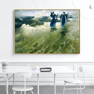 列宾 那么自由 世界名画艺术微喷挂画壁画餐厅风景装饰油画客厅