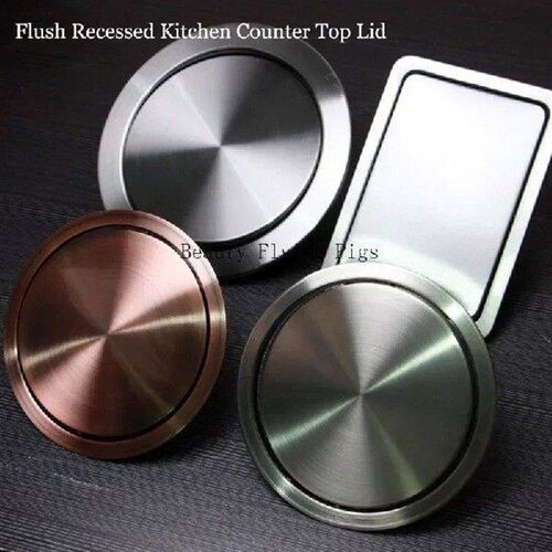 Stainless Steel Flap Lid Trash Bin Cover Flush Recessed