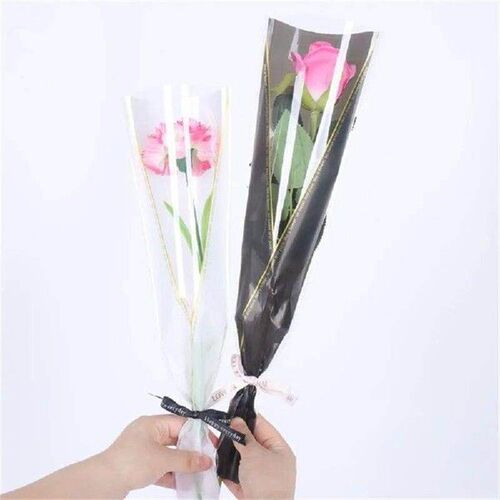 50pcs Cone Shape Flower Wrapping Bag Quality Plastic Single