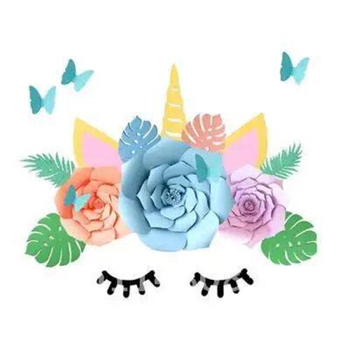 Unicornio Horn Ears Hot Unicorn Paper Flower Birthday Party