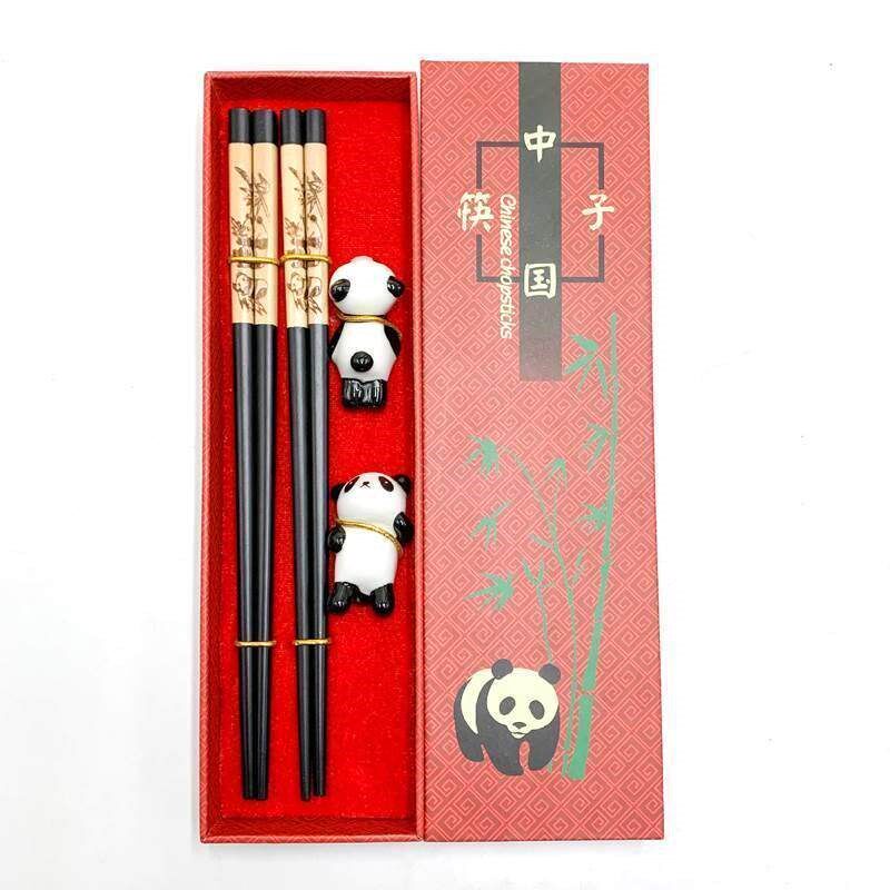 New Chinese style chopsticks China panda souvenir Gift Set - 实物图
